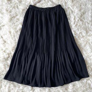 Exceti Globe Accordion Pleated Mid-length Skirt Size S Black